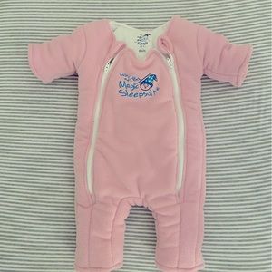 Magic Merlin suit - pink fleece 3-6 months